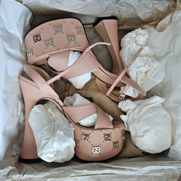 Gucci GG Pink Platform Heels - Picture 3 of 6